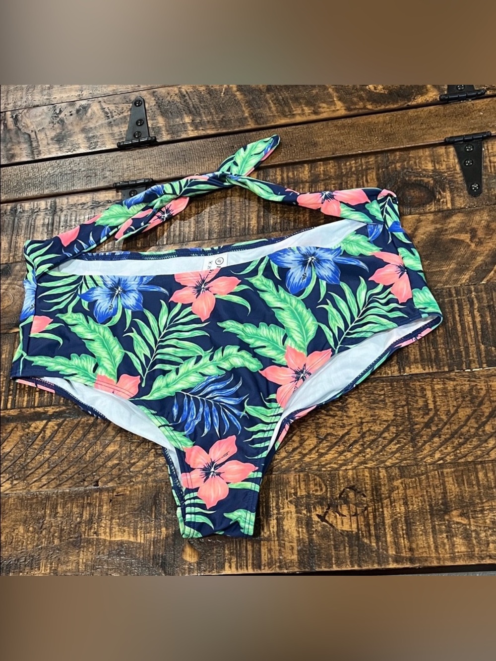 Floral Bikini Bottoms with Tropical Print